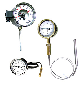 Gasdruckthermometer in verschiedenen Ausführungen