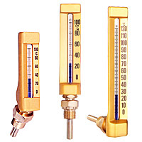 Glasthermometer und Maschinenthermometer in verschiedenen Ausführungen